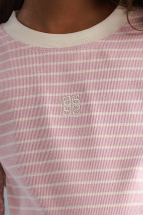 חולצת ג'ייד פסים ורוד/שמנת