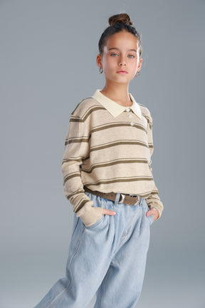 חולצת סרינה חאקי/בז'