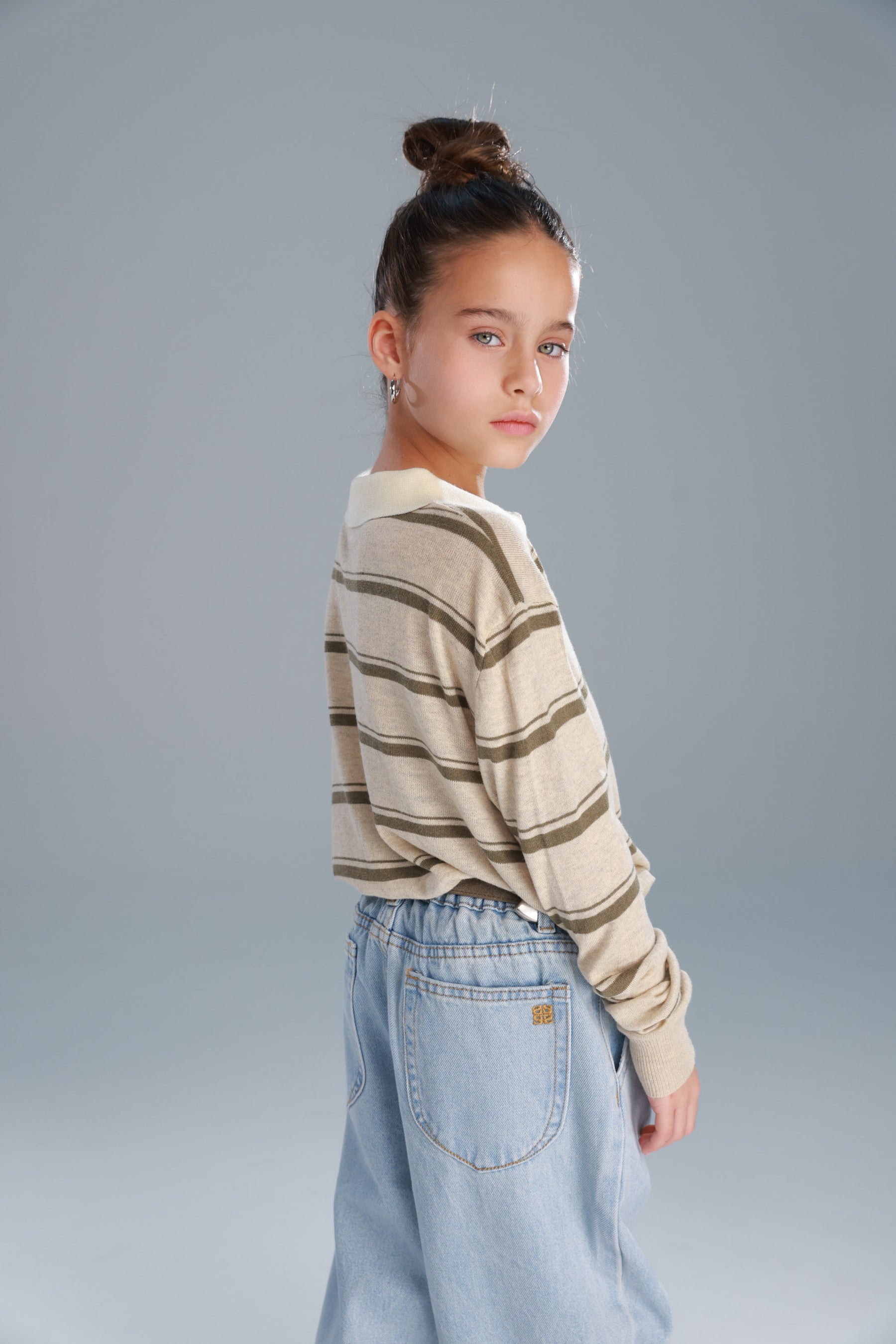 חולצת סרינה חאקי/בז'