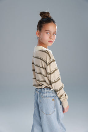 חולצת סרינה חאקי/בז'