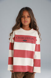 חולצת ויולה ורוד/שמנת