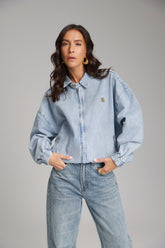 ג'קט ג'ינס תאי כחול בהיר