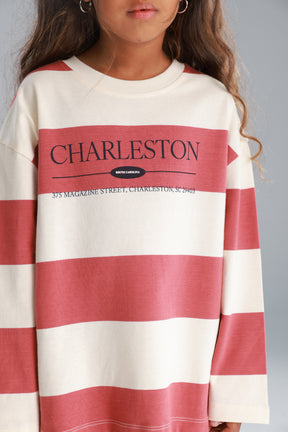 חולצת ויולה ורוד/שמנת