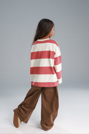 חולצת ויולה ורוד/שמנת