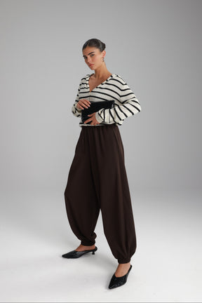 מכנסי אן חום כהה