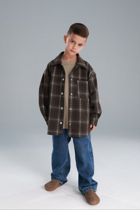 חולצת רוברטו מכופתרת חומה