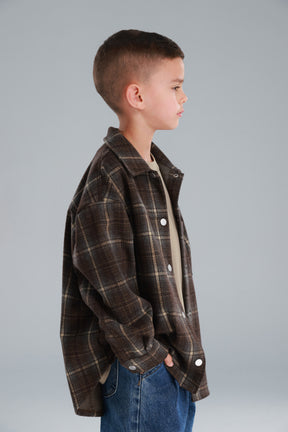 חולצת רוברטו מכופתרת חומה