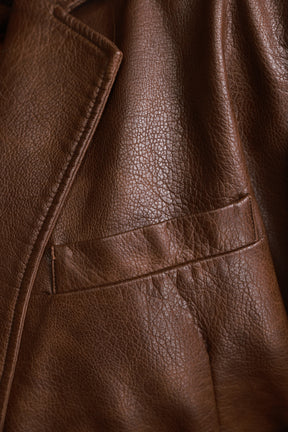 בלייזר מיילו דמוי עור חום כהה