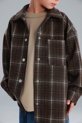 חולצת רוברטו מכופתרת חומה