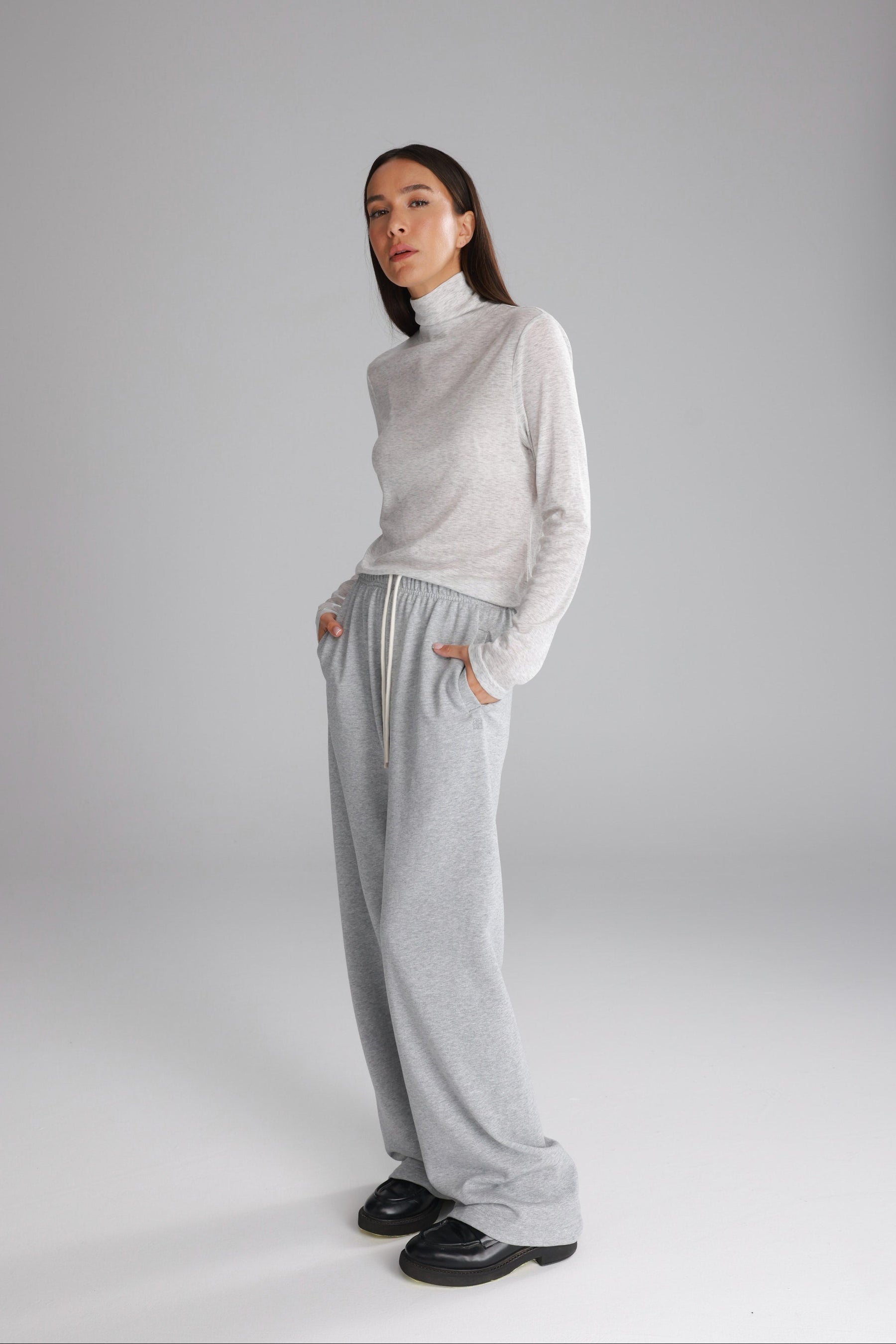 מכנסי אוולין אפורים