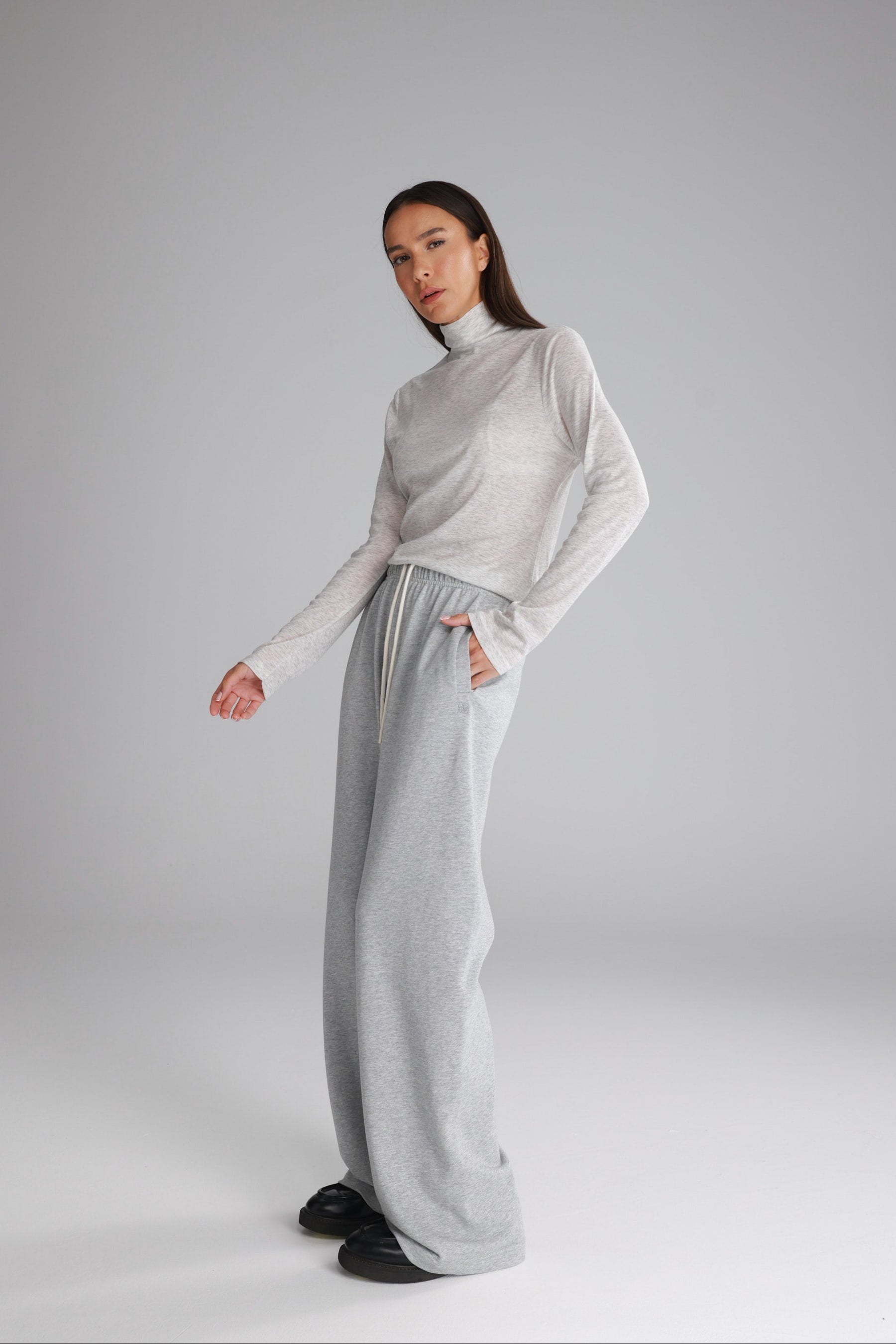 מכנסי אוולין אפורים