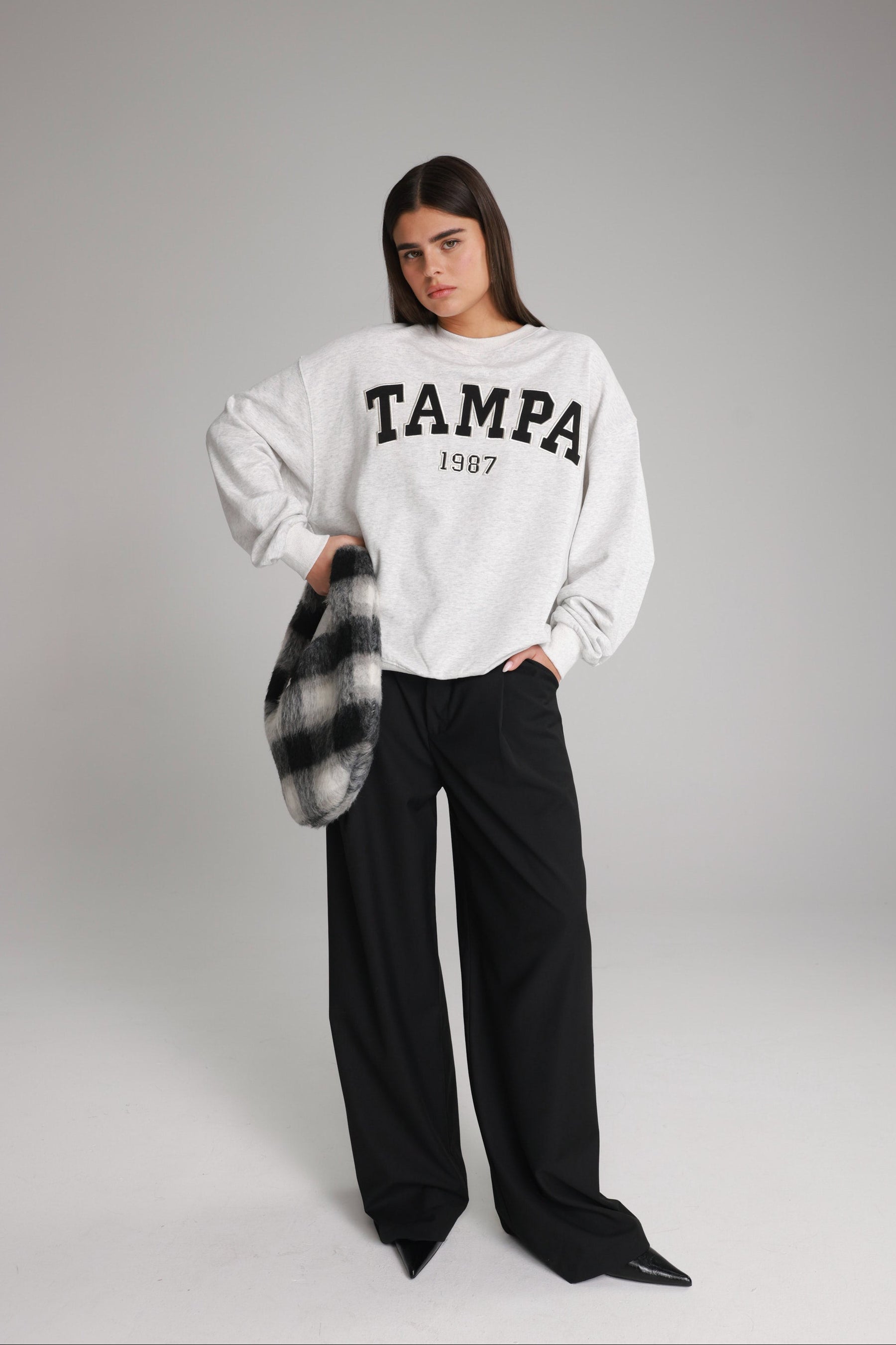 סוויטשירט רוברט אפור בהיר