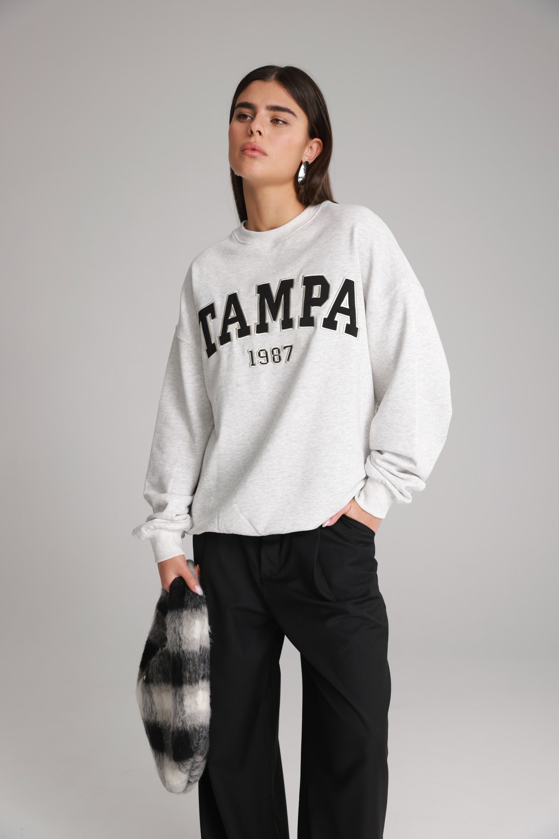 סוויטשירט רוברט אפור בהיר