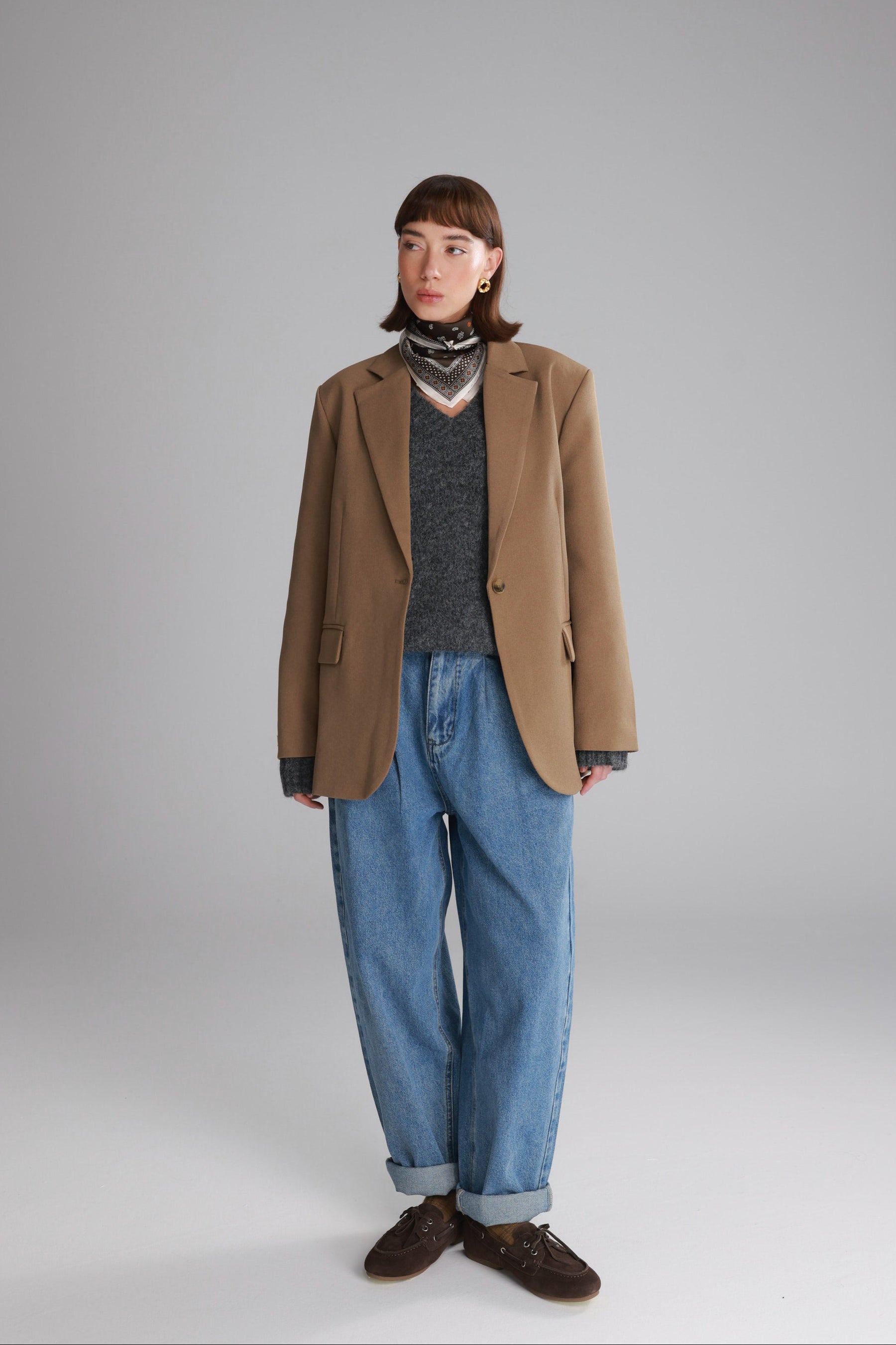 סוודר סאלי אפור כהה