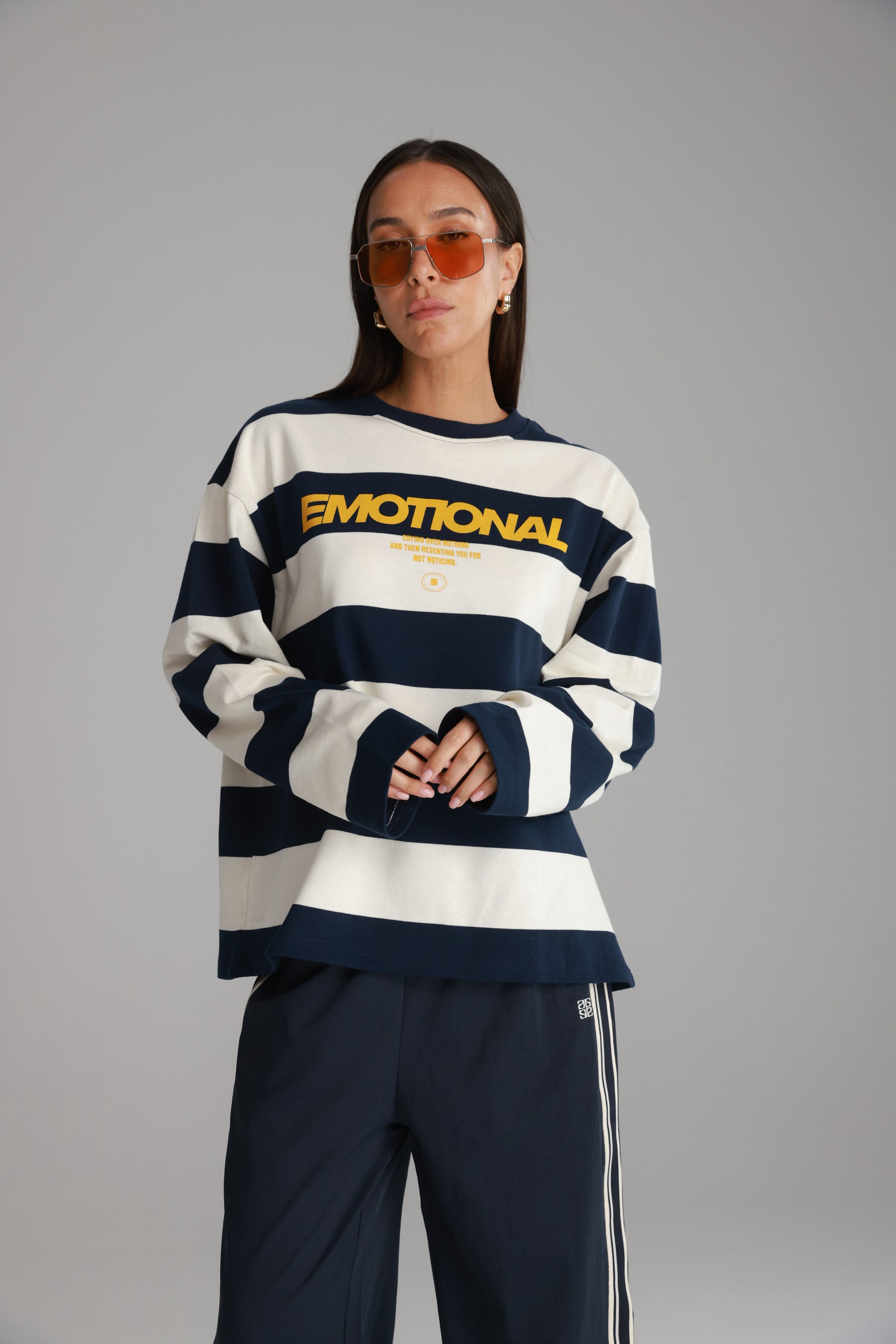 חולצת דיאן שמנת/נייבי