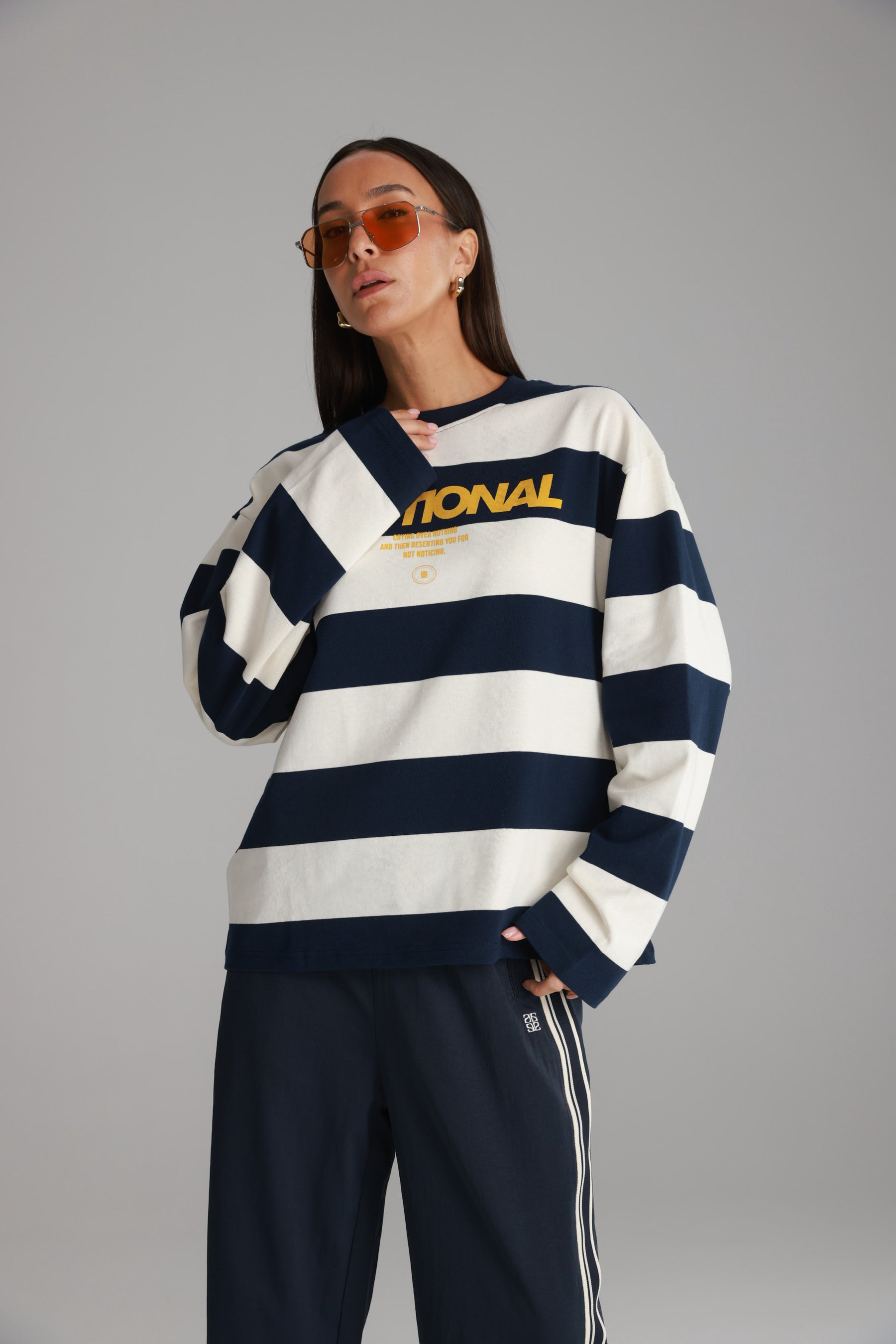 חולצת דיאן שמנת/נייבי