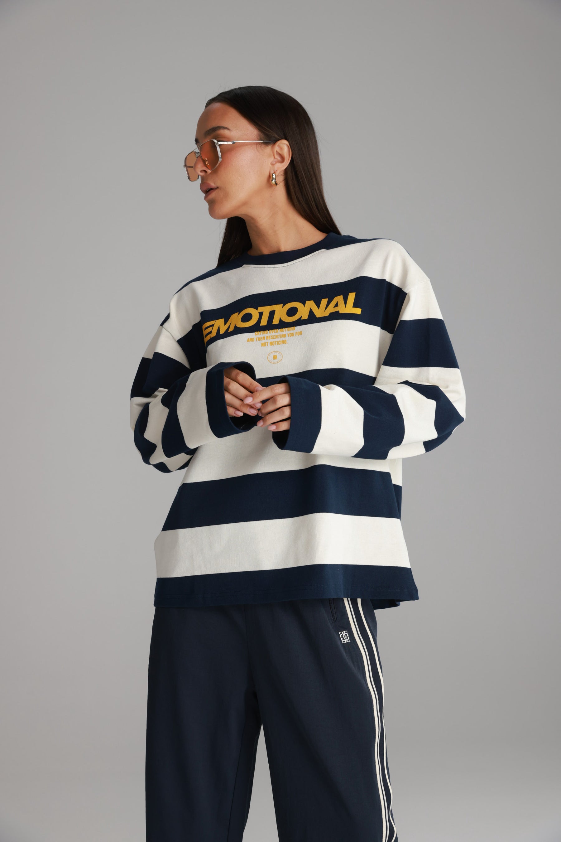 חולצת דיאן שמנת/נייבי