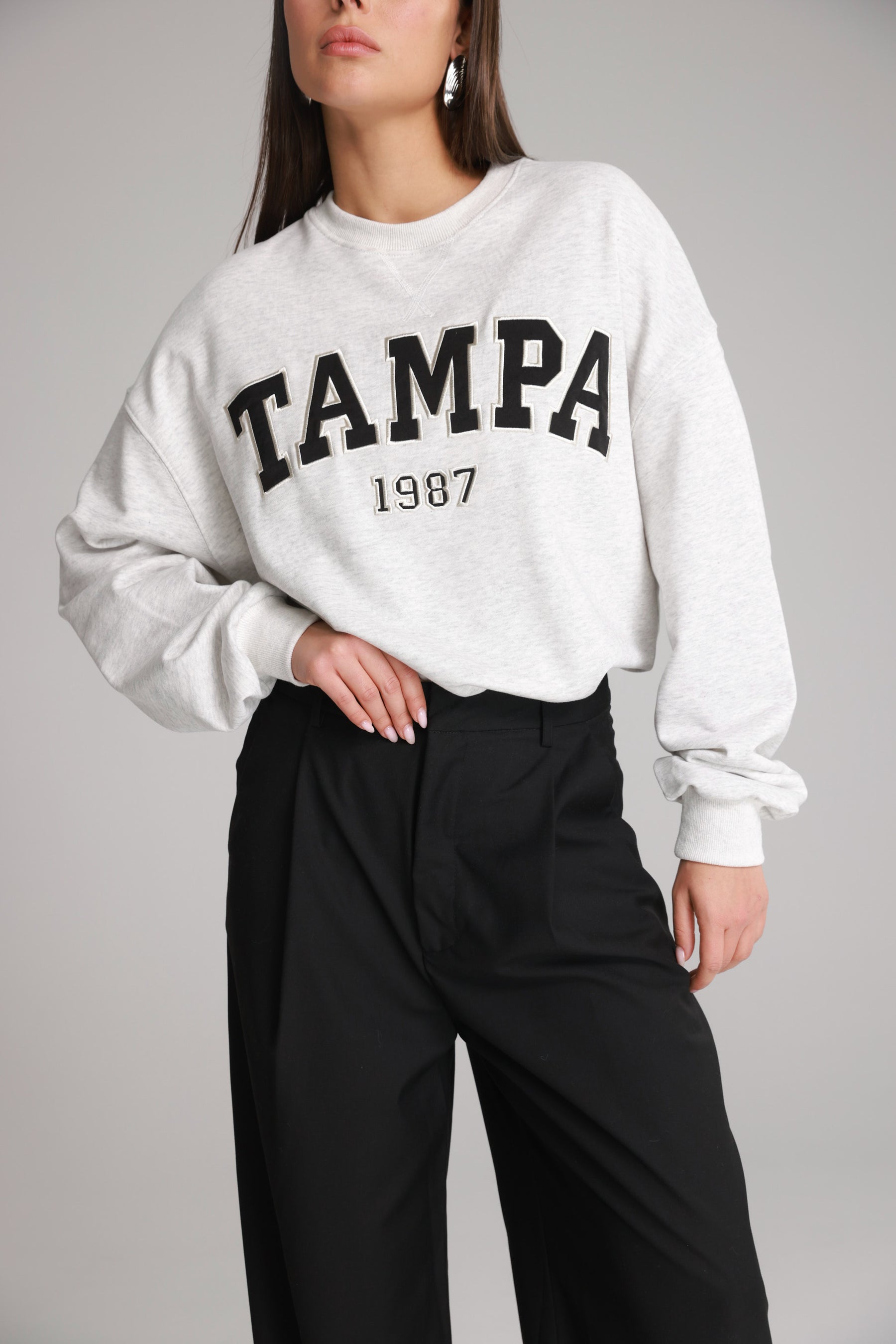 סוויטשירט רוברט אפור בהיר