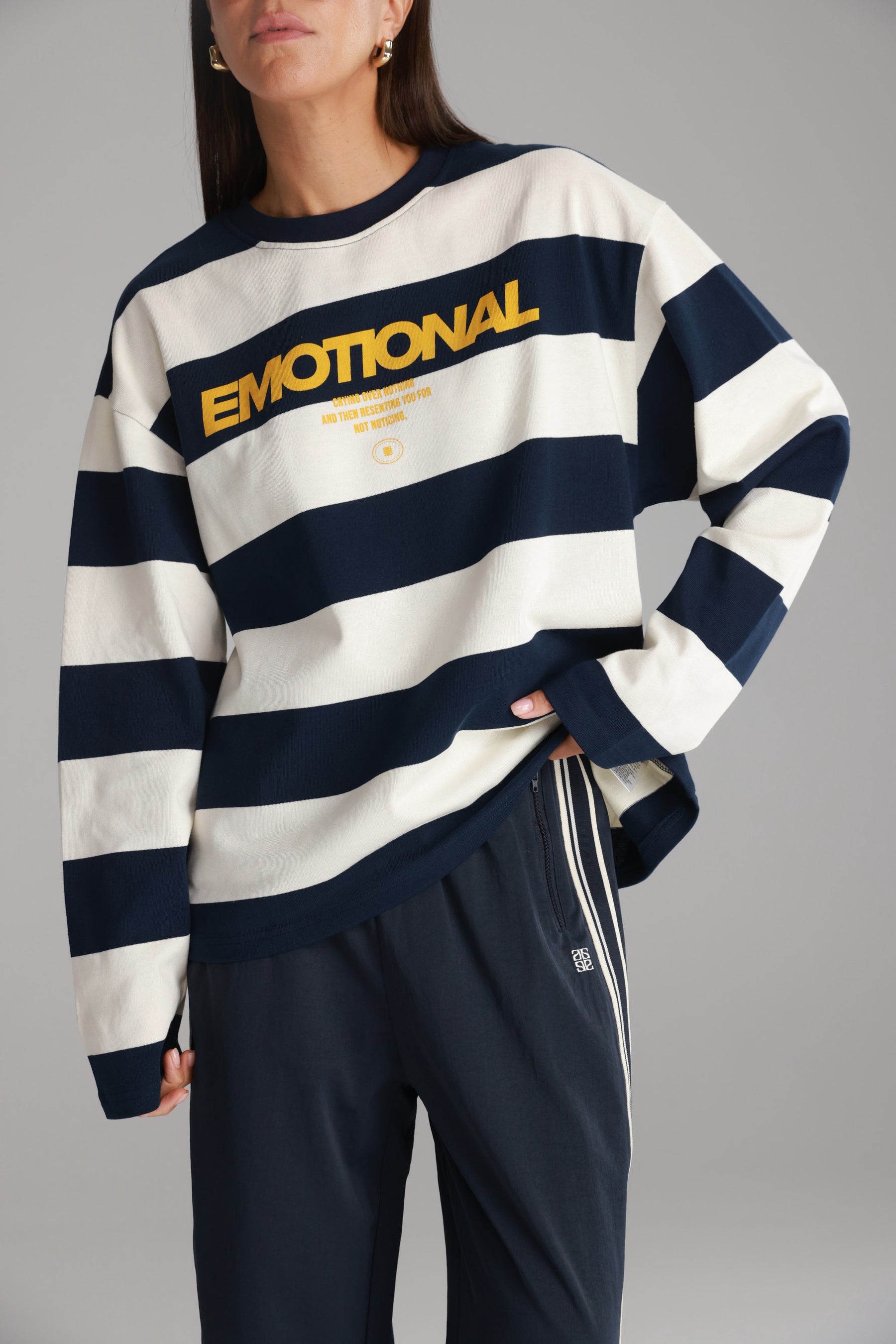 חולצת דיאן שמנת/נייבי