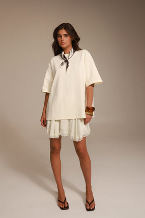 חצאית קיאטו שמנת