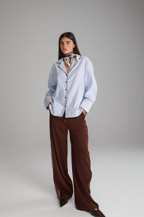 חולצת בלנקה מכופתרת כחולה