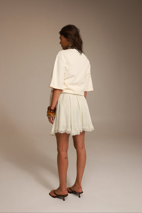 חצאית קיאטו שמנת