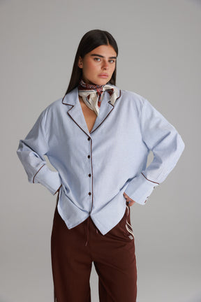 חולצת בלנקה מכופתרת כחולה