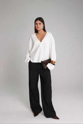 חולצת פרטון לבנה