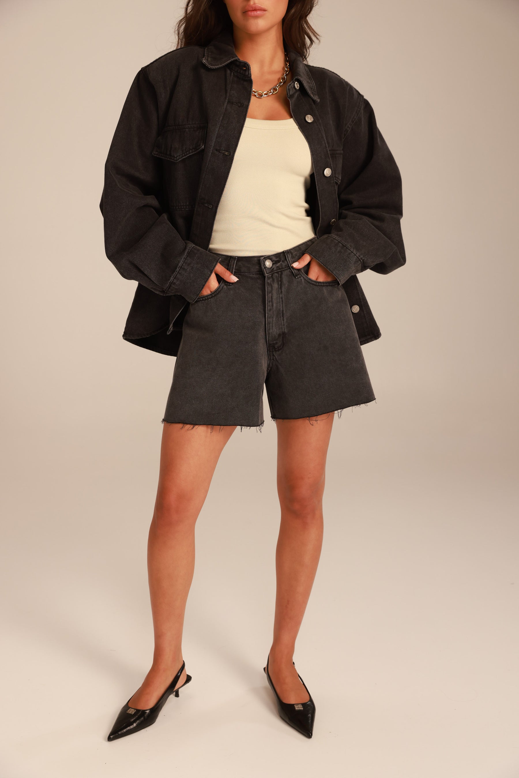 ג'ינס קצר לאונרדו שחור