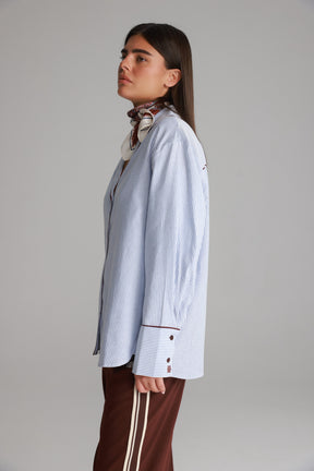 חולצת בלנקה מכופתרת כחולה