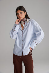 חולצת בלנקה מכופתרת כחולה