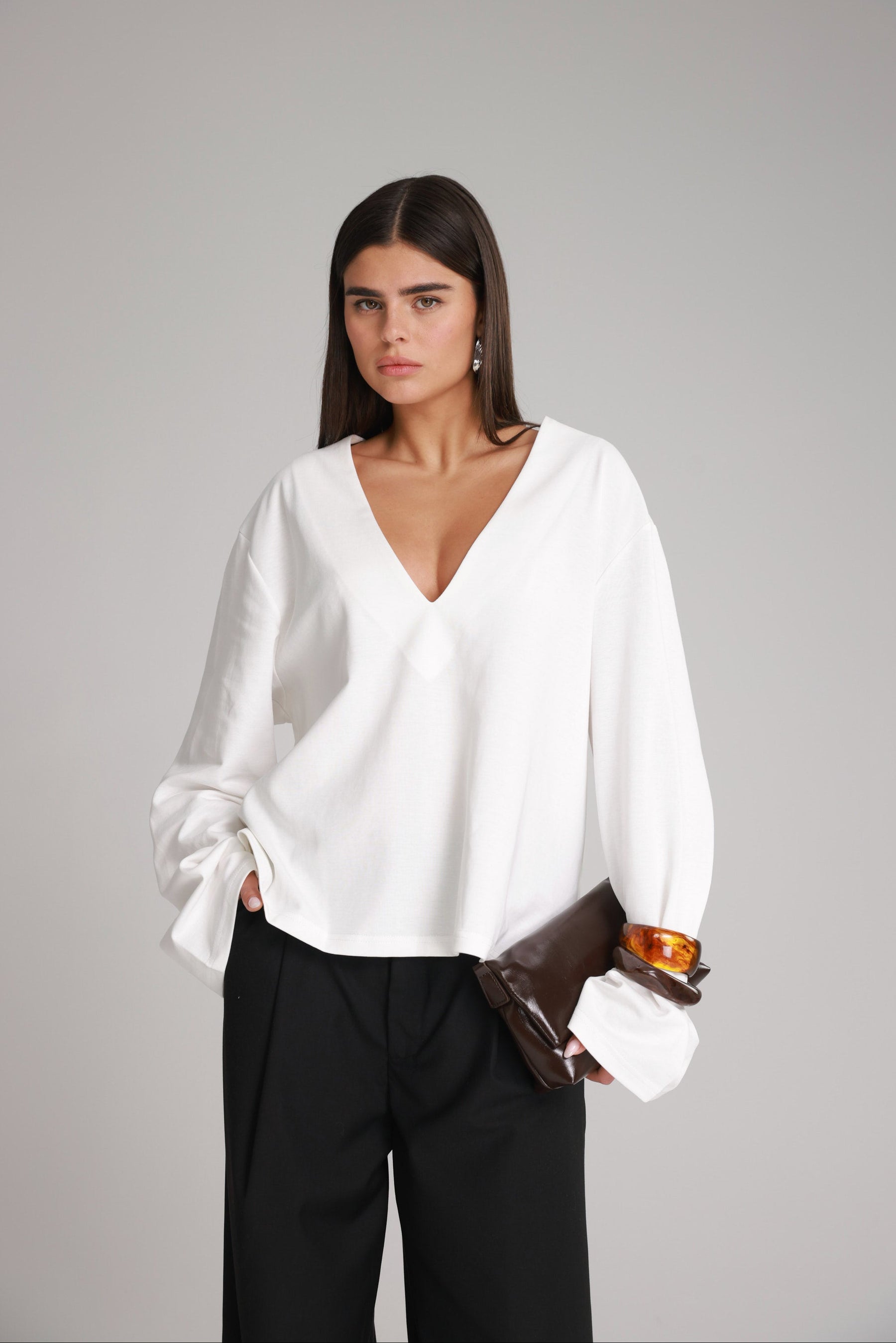 חולצת פרטון לבנה