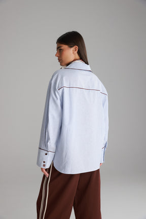 חולצת בלנקה מכופתרת כחולה