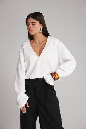 חולצת פרטון לבנה