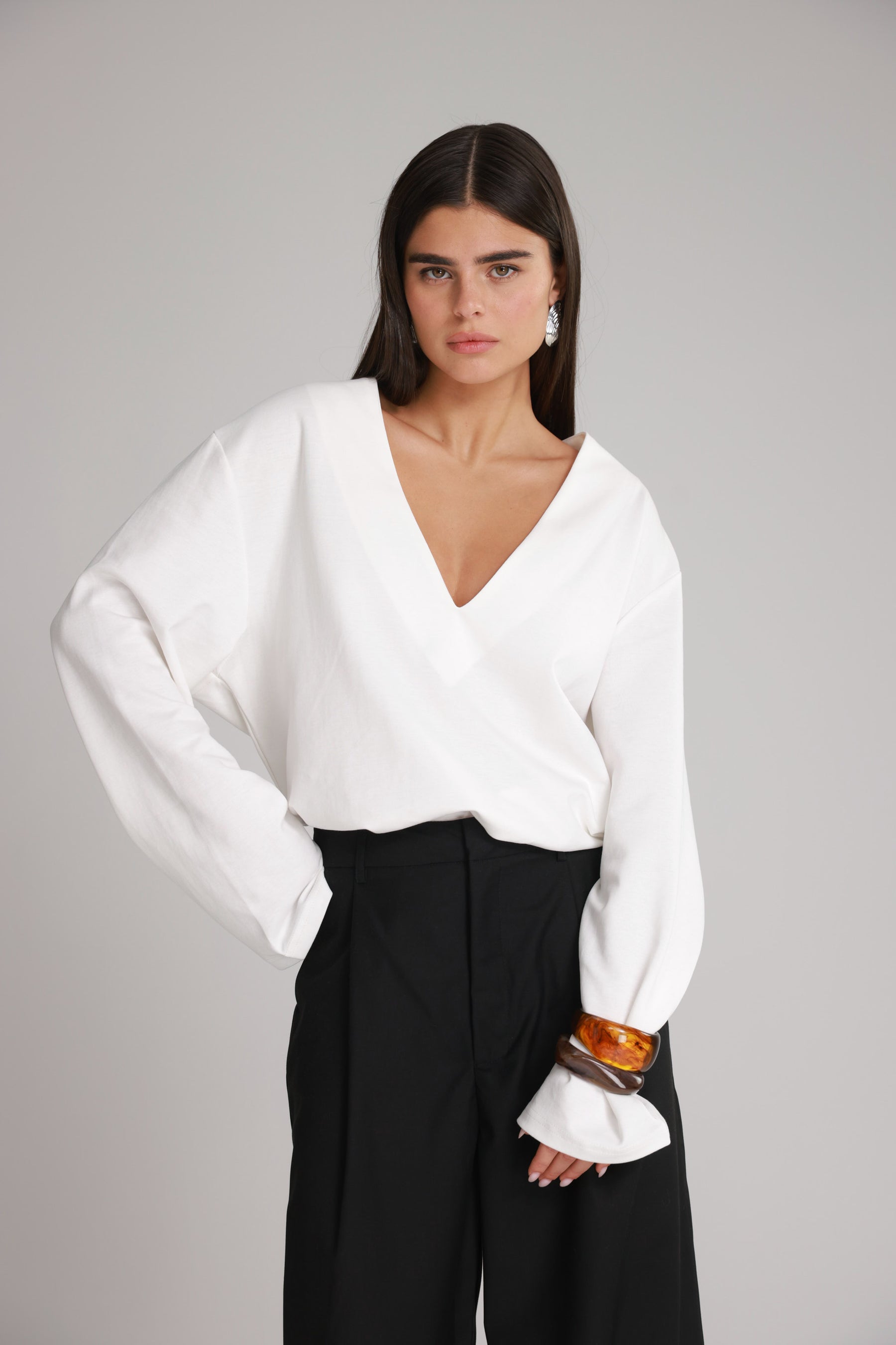 חולצת פרטון לבנה