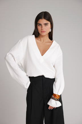 חולצת פרטון לבנה