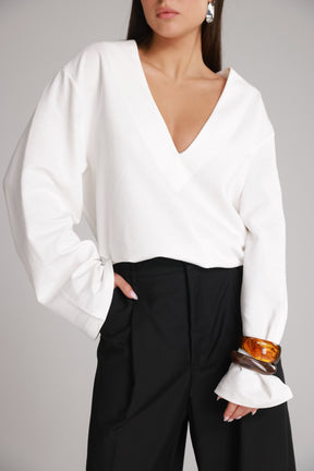 חולצת פרטון לבנה