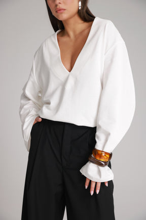 חולצת פרטון לבנה