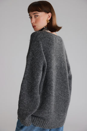 סוודר סאלי אפור כהה