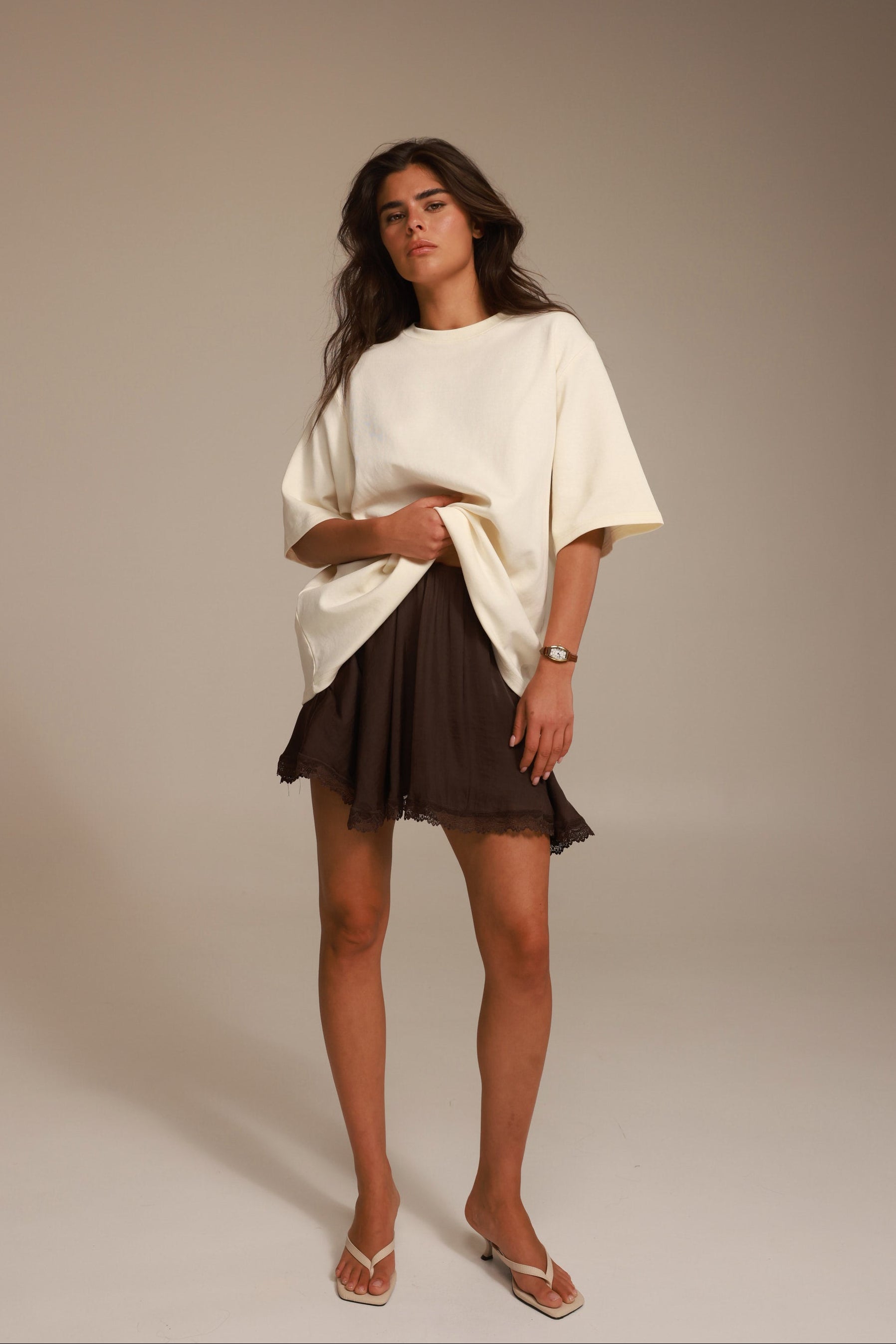 חצאית קיאטו חום כהה