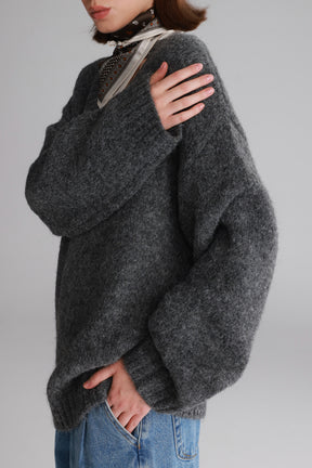 סוודר סאלי אפור כהה