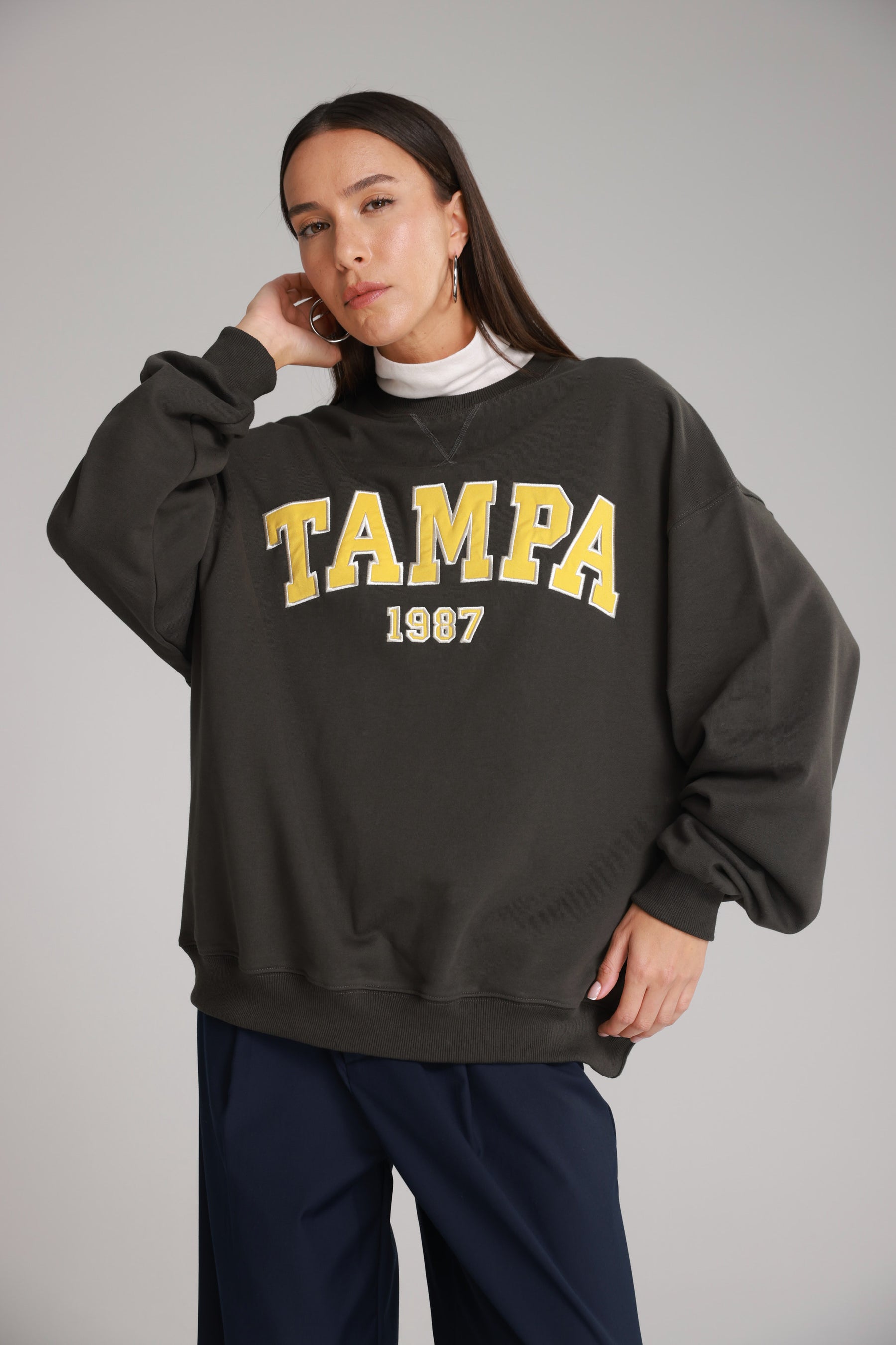 סוויטשירט רוברט אפור כהה