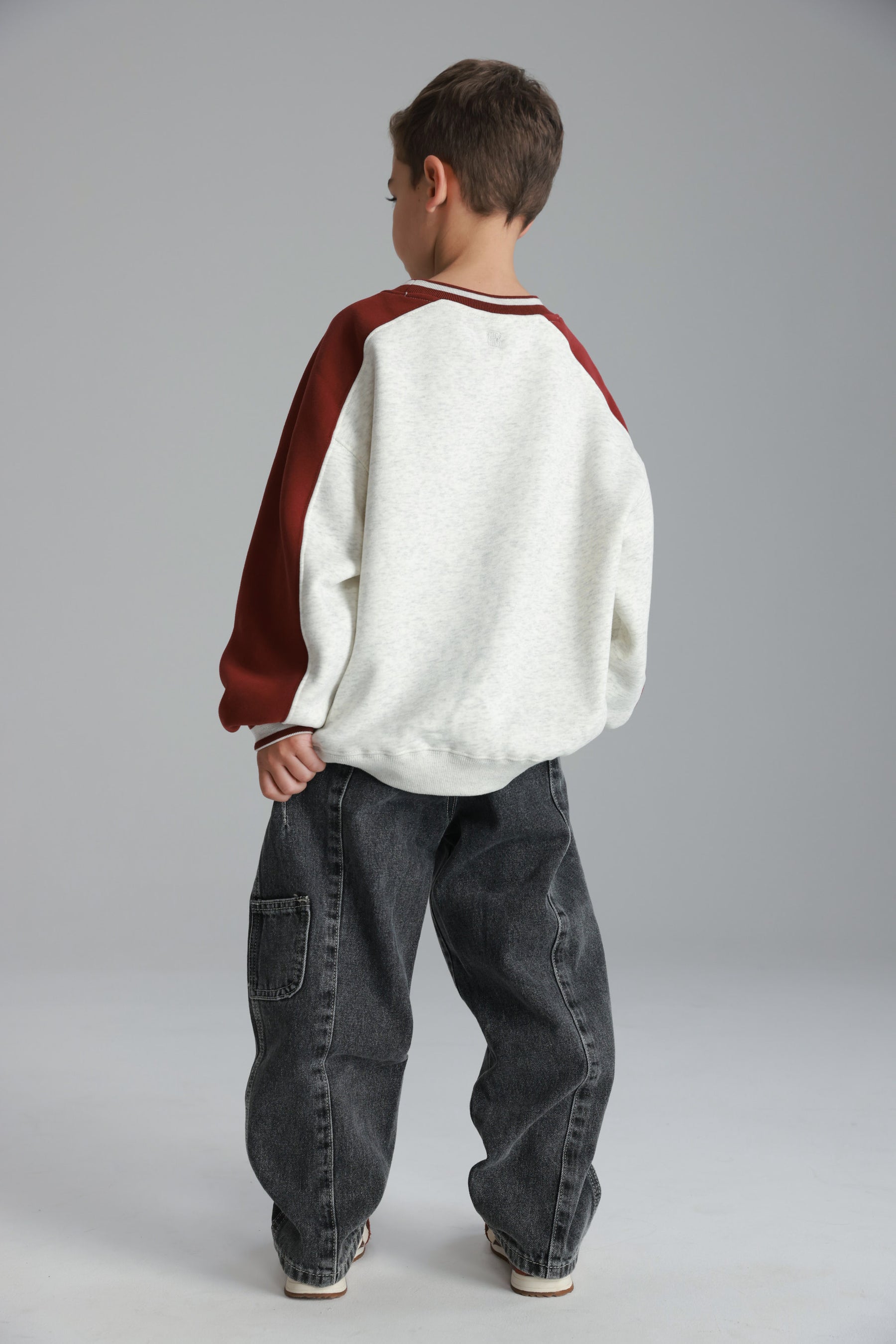 סוויטשירט קיארה אפור/בורדו