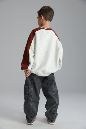 סוויטשירט קיארה אפור/בורדו