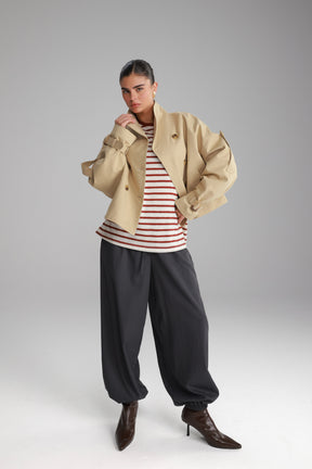 חולצת לוסי פסים שמנת/בורדו