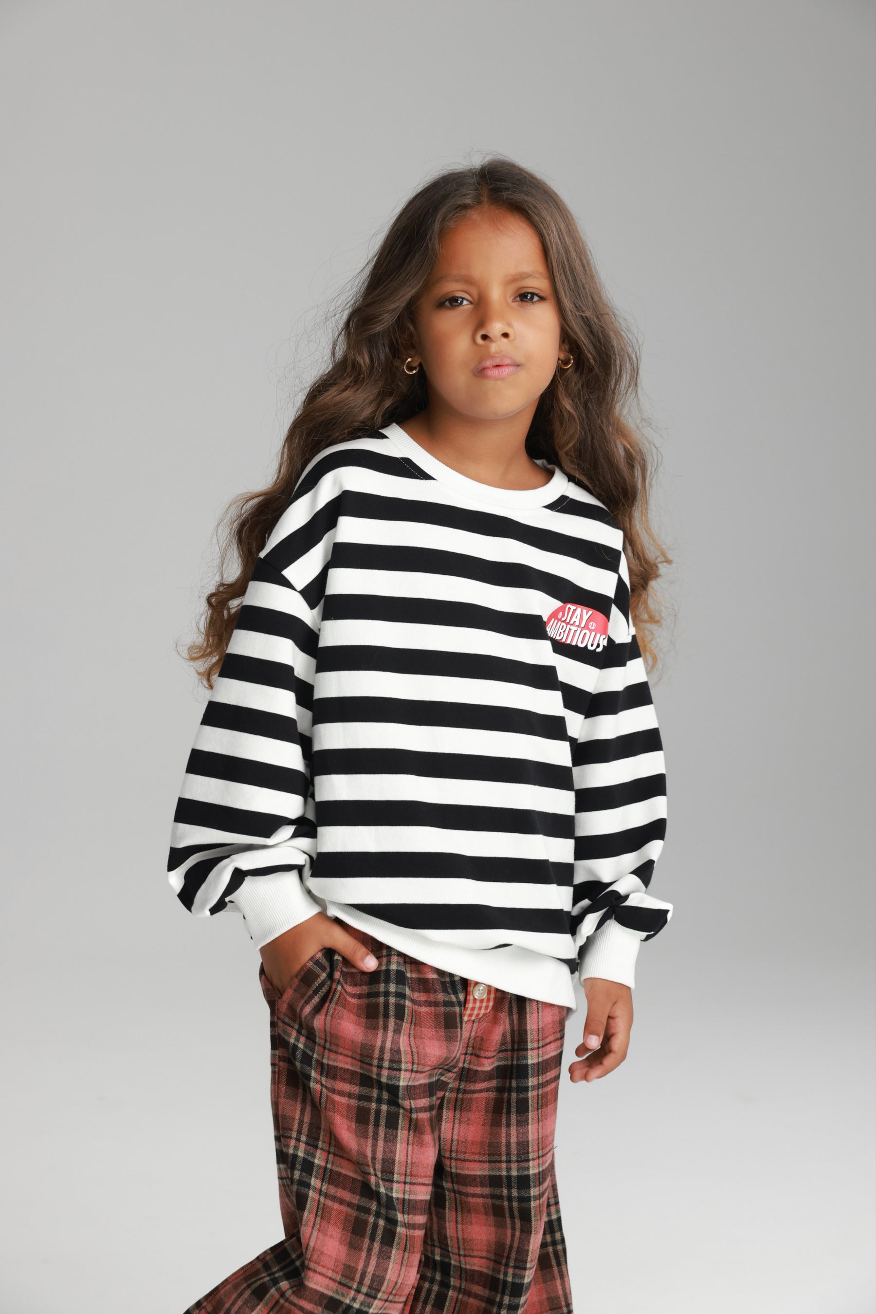 סוויטשירט נילסון פסים שחור/לבן