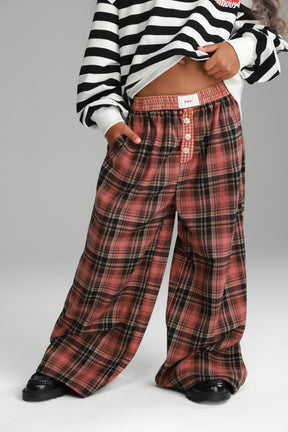 מכנסי נאלי משבצות אדום