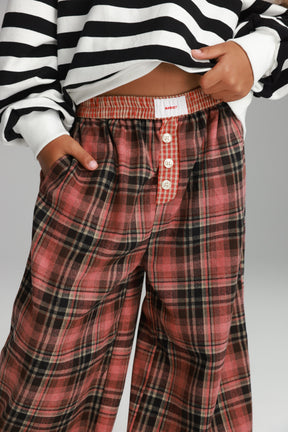 מכנסי נאלי משבצות אדום