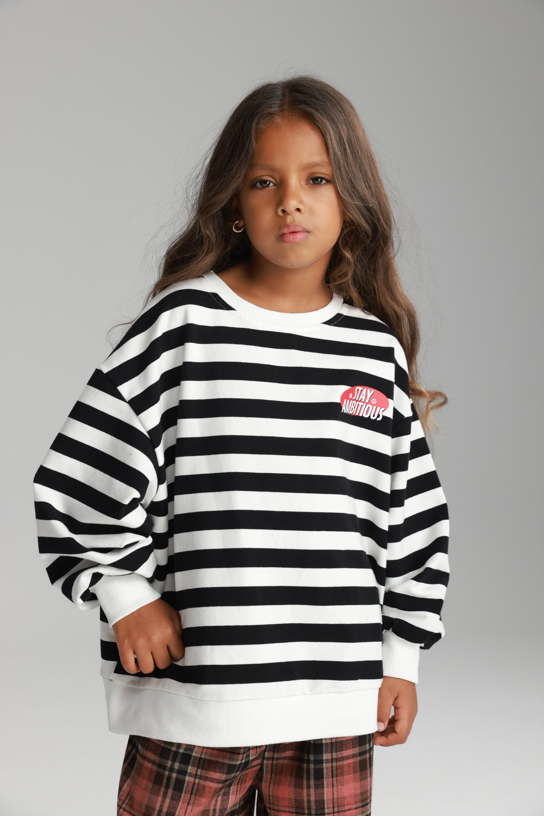 סוויטשירט נילסון פסים שחור/לבן