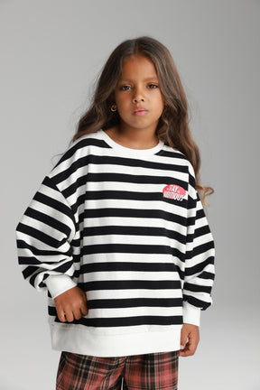 סוויטשירט נילסון פסים שחור/לבן